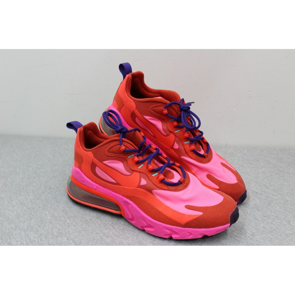 Nike Shoes Mens 9.5 Red Pink Air Max 270 React AT6174-600 Sneakers Low Top - Picture 10 of 10